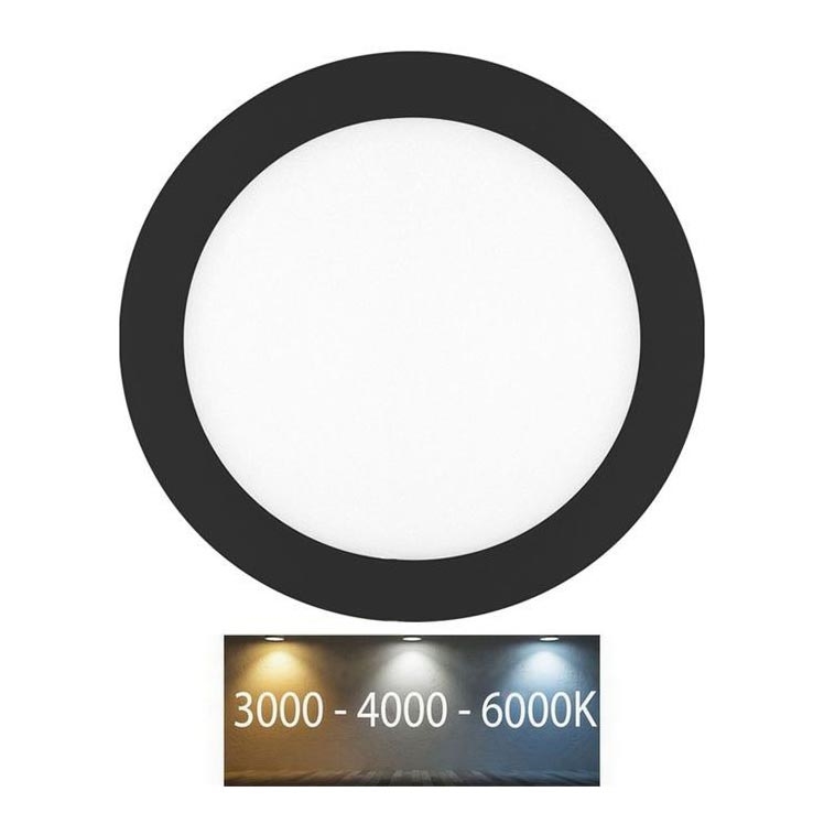 LED-Einbauleuchte für Badezimmer LADA LED/18W/230V 3000/4000/6000K d 22 cm IP44 schwarz