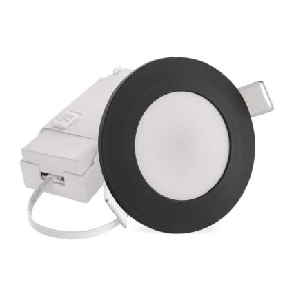 LED-Einbauleuchte für Badezimmer LORI LED/4,5W/230V IP65 2700/4000K d 8,5 cm schwarz