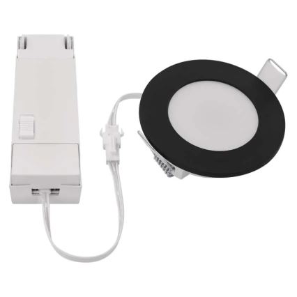 LED-Einbauleuchte für Badezimmer LORI LED/4,5W/230V IP65 2700/4000K d 8,5 cm schwarz