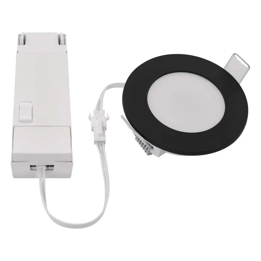 LED-Einbauleuchte für Badezimmer LORI LED/4,5W/230V IP65 2700/4000K d 8,5 cm schwarz