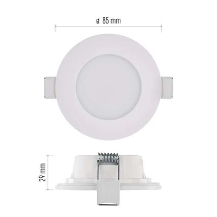 LED-Einbauleuchte für Badezimmer LORI LED/4,5W/230V IP65 2700/4000K d 8,5 cm weiß