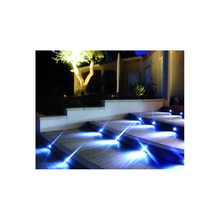 LED-Einbauleuchte für den Außenbereich EASY CONNECT 1xGU10/2W/230V blau IP67 rund