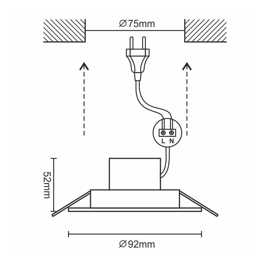 LED Einbauleuchte fürs Badezimmer LED/7W/230V 3000K silbern IP44