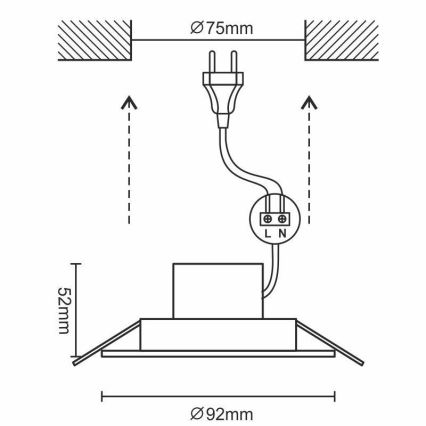 LED Einbauleuchte fürs Badezimmer LED/7W/230V 3000K weiß IP44