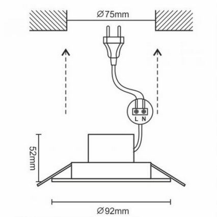 LED Einbauleuchte fürs Badezimmer LED/7W/230V 4000K weiß IP44