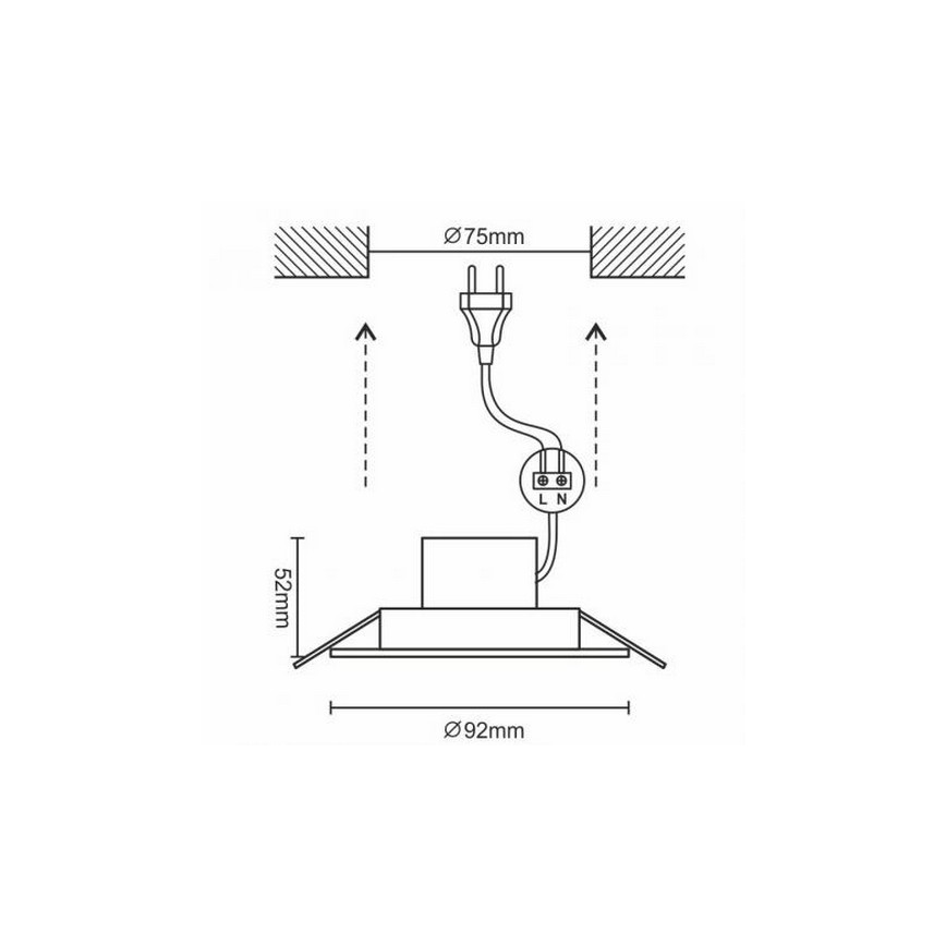 LED Einbauleuchte fürs Badezimmer LED/7W/230V 4000K weiß IP44