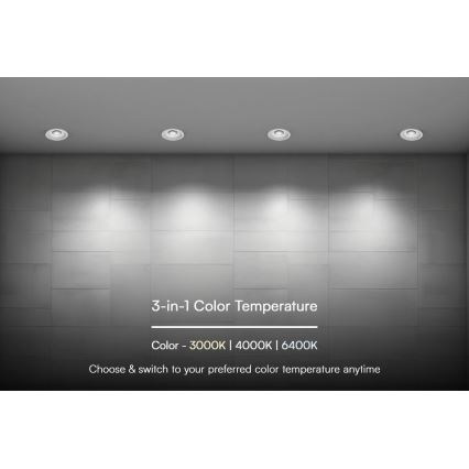 LED-Einbauleuchte LED/12W/230V 3000/4000/6400K ø 8,6 cm weiß
