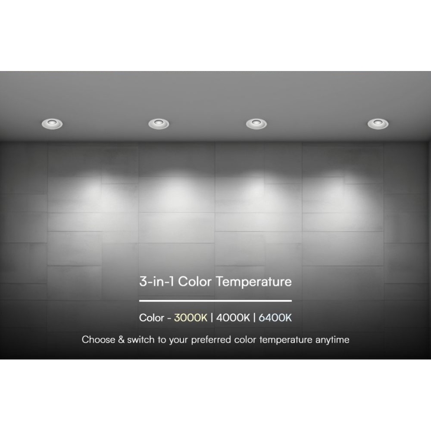LED-Einbauleuchte LED/12W/230V 3000/4000/6400K ø 8,6 cm weiß