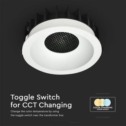 LED-Einbauleuchte LED/12W/230V 3000/4000/6400K ø 8,6 cm weiß