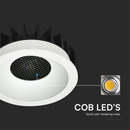 LED-Einbauleuchte LED/12W/230V 3000/4000/6400K ø 8,6 cm weiß