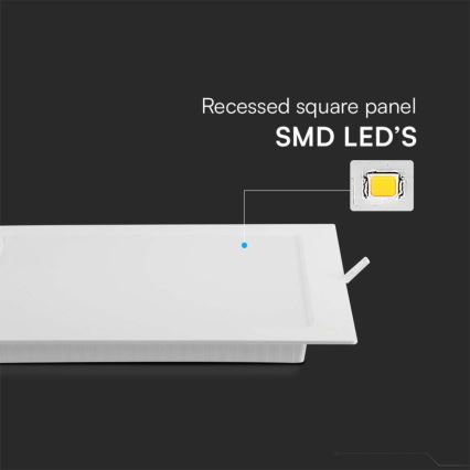 LED-Einbauleuchte LED/18W/230V 22x22 cm 4000K weiß