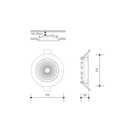 LED-Einbauleuchte LED/18W/230V 3000K d 11,5 cm weiß