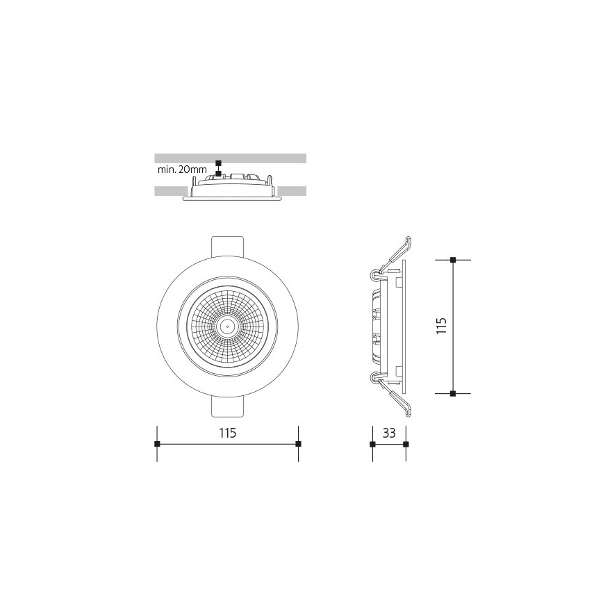 LED-Einbauleuchte LED/18W/230V 3000K d 11,5 cm weiß