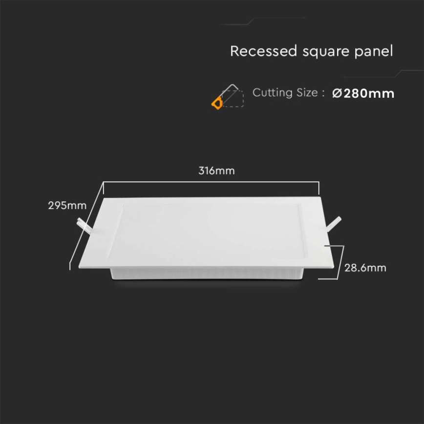 LED-Einbauleuchte LED/24W/230V 29,5x29,5 cm 3000K weiß