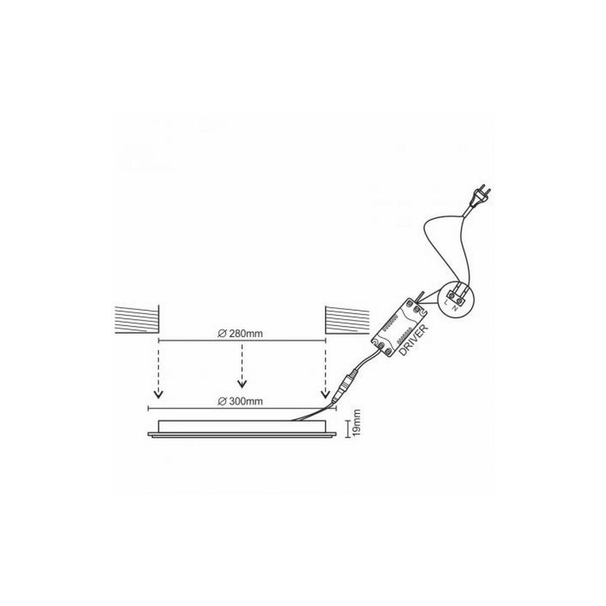 LED-Einbauleuchte LED/24W/230V