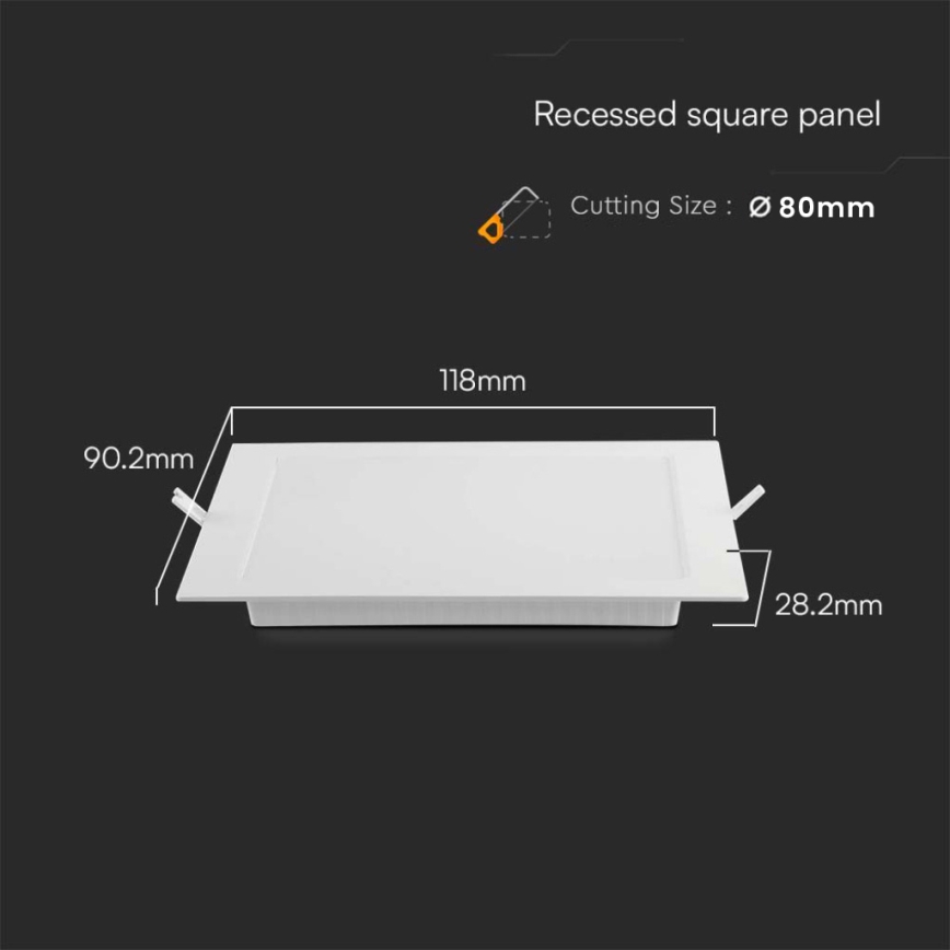 LED-Einbauleuchte LED/3W/230V 9x9 cm 3000K weiß