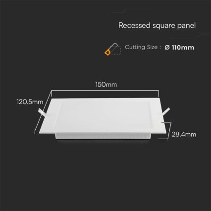LED-Einbauleuchte LED/6W/230V 12x12 cm 4000K weiß