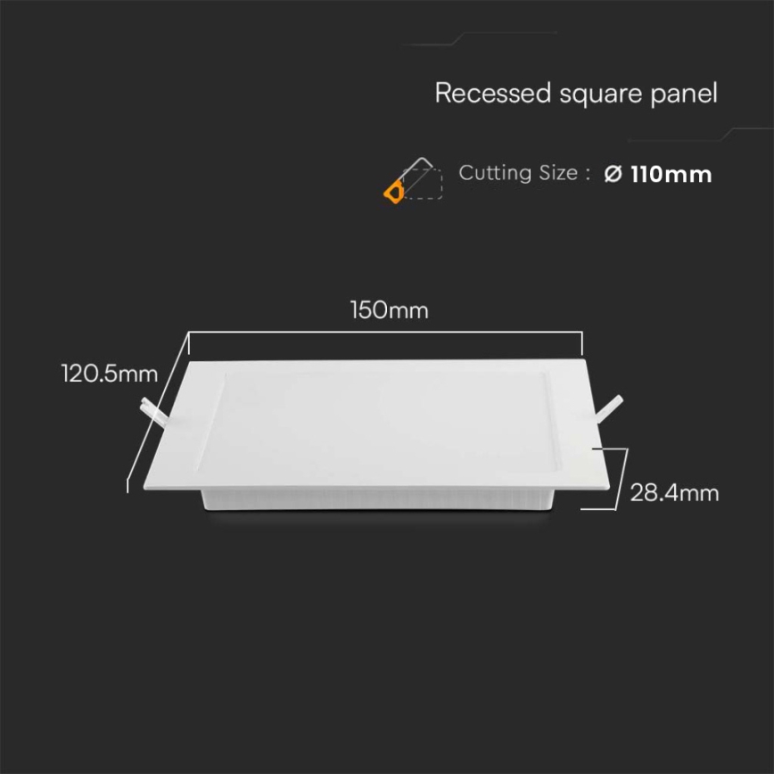 LED-Einbauleuchte LED/6W/230V 12x12 cm 4000K weiß