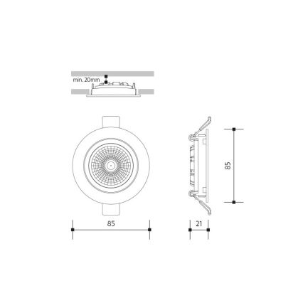 LED-Einbauleuchte LED/6W/230V 4000K d 8,5 cm schwarz