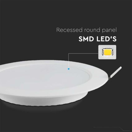 LED-Einbauleuchte LED/6W/230V d 12 cm 4000K weiß