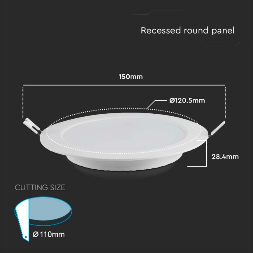 LED-Einbauleuchte LED/6W/230V d 12 cm 4000K weiß