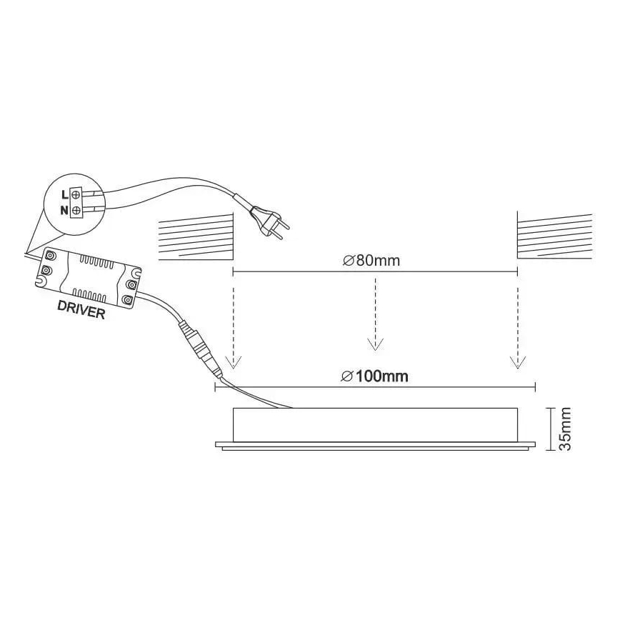 LED-Einbauleuchte LED/7,5W/230V 4000K weiß