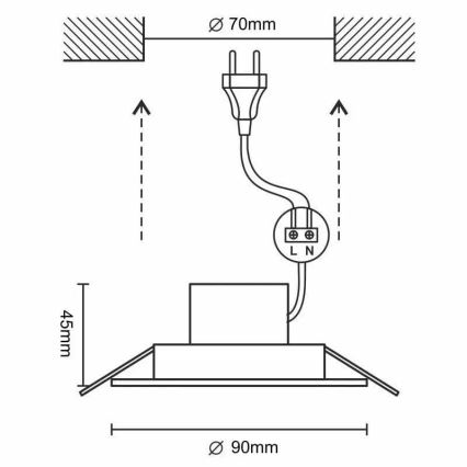 LED-Einbauleuchte LED/7W/230V 4000K
