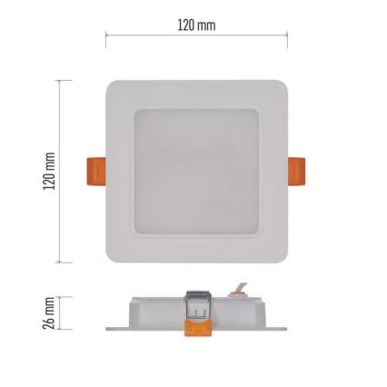 LED Einbauleuchte LED/9W/230V 12x12 cm weiß