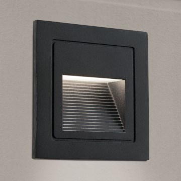 LED Einbauleuchte LORO LED/2W/230V IP65 schwarz