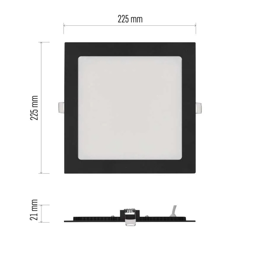 LED-Einbauleuchte NEXXO LED/18W/230V 3000/3500/4000K, schwarz, 22,5 x 22,5 cm