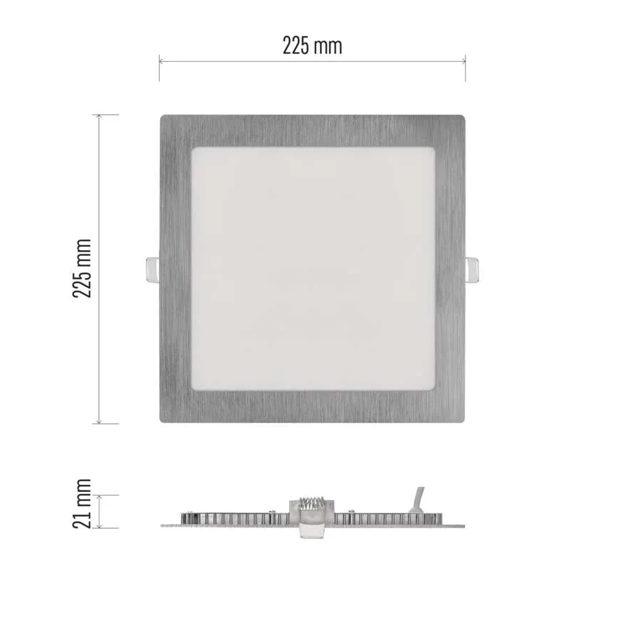 LED-Einbauleuchte NEXXO LED/18W/230V 3000/3500/4000K silber 22,5x22,5 cm