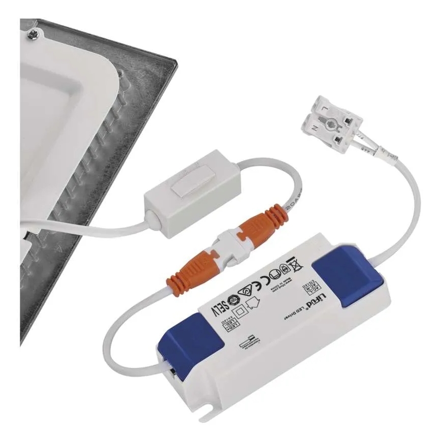 LED-Einbauleuchte NEXXO LED/7W/230V 3000/3500/4000K silber 12x12 cm