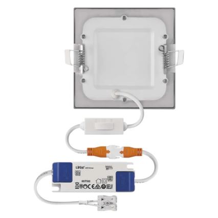 LED-Einbauleuchte NEXXO LED/7W/230V 3000/3500/4000K silber 12x12 cm