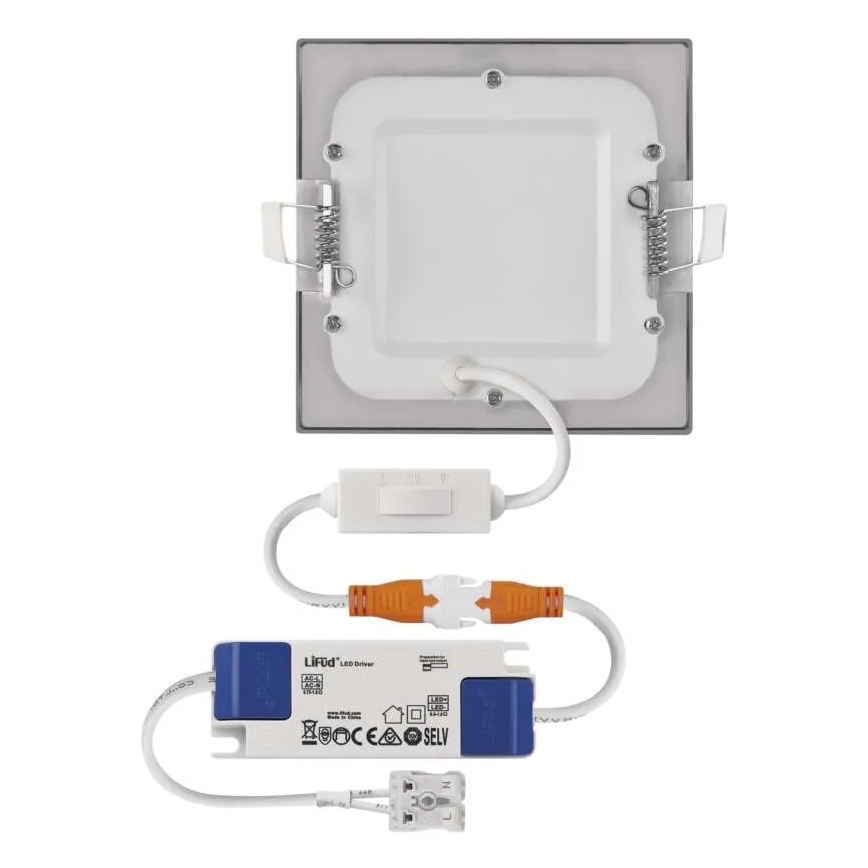 LED-Einbauleuchte NEXXO LED/7W/230V 3000/3500/4000K silber 12x12 cm