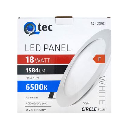 LED-Einbauleuchte QTEC LED/18W/230V 6500K d 22 cm