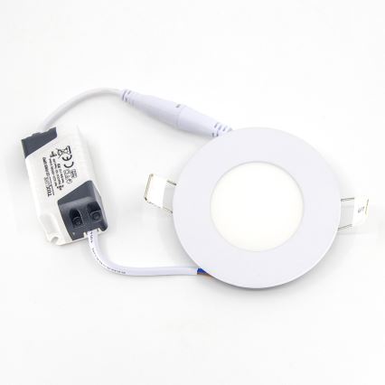 LED-Einbauleuchte QTEC LED/3W/230V 4200K d 8,3 cm