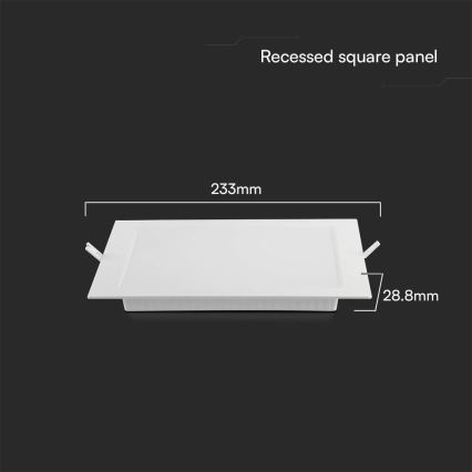 LED-Einbauleuchte SAMSUNG CHIP LED/18W/230V 4000K 22x22 cm weiß