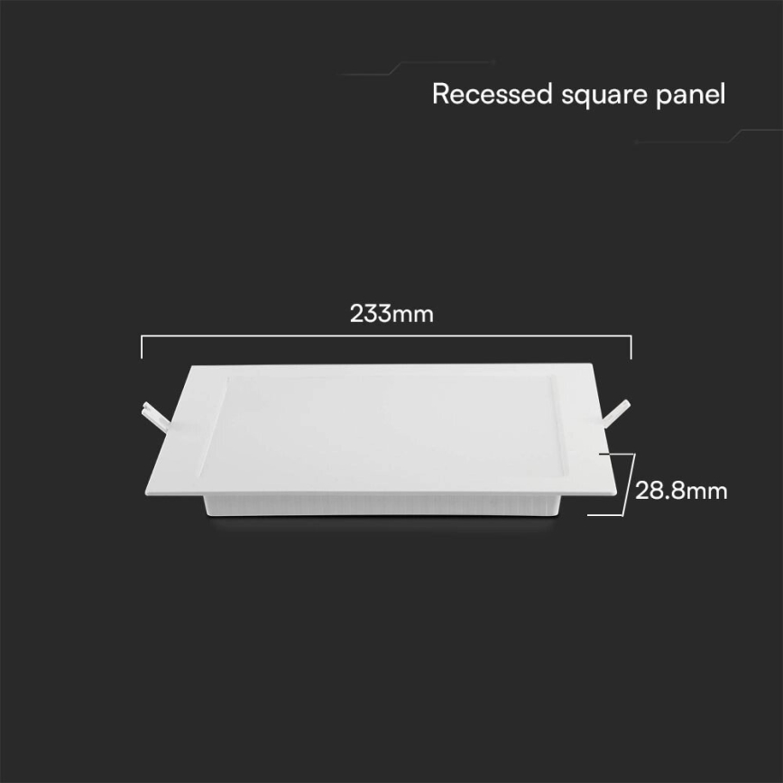 LED-Einbauleuchte SAMSUNG CHIP LED/18W/230V 4000K 22x22 cm weiß