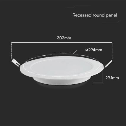 LED-Einbauleuchte SAMSUNG CHIP LED/24W/230V 6500K d 29,4 cm weiß