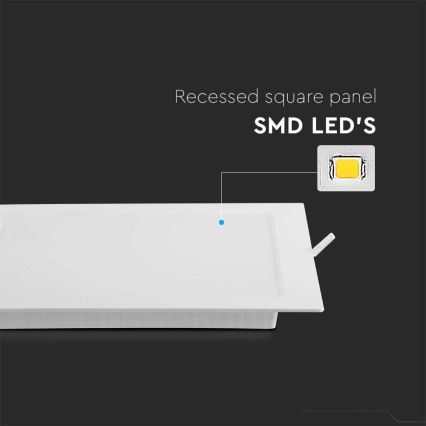 LED-Einbauleuchte SAMSUNG CHIP LED/6W/230V 4000K 12x12 cm weiß