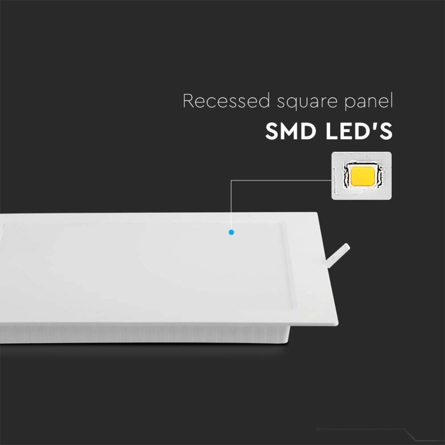 LED-Einbauleuchte SAMSUNG CHIP LED/6W/230V 4000K 12x12 cm weiß