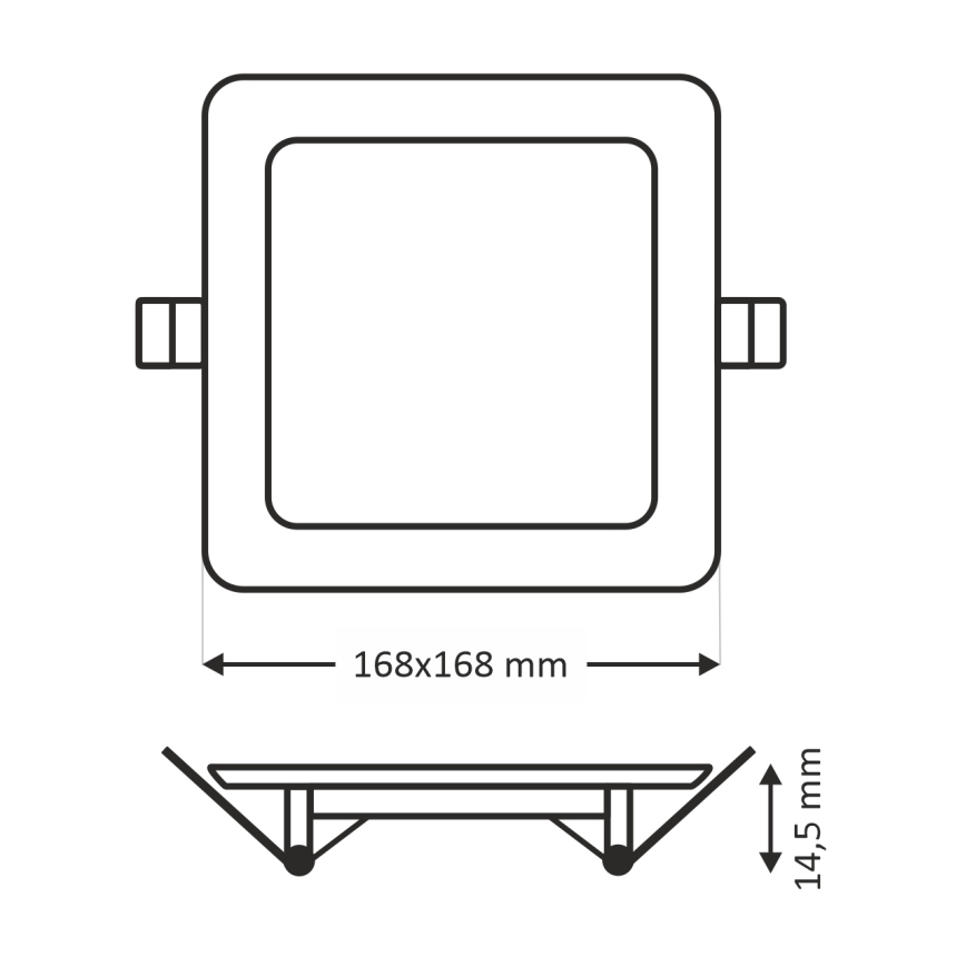 LED-Einbauleuchte SQUARE LED/12W/230V 4200K 16,8x16,8 cm weiß