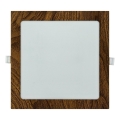 LED-Einbauleuchte SQUARE LED/18W/230V 4200K 22x22 cm braun