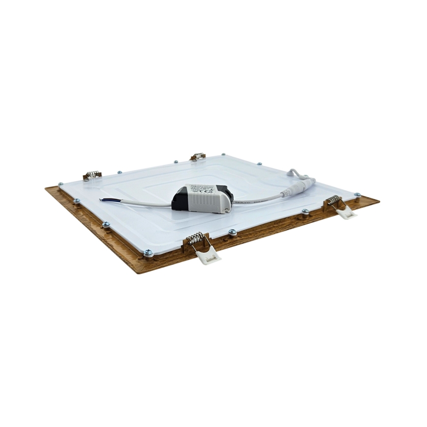 LED-Einbauleuchte SQUARE LED/24W/230V 4200K 29,2x29,2 cm braun