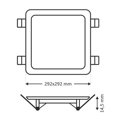 LED-Einbauleuchte SQUARE LED/24W/230V 4200K 29,2x29,2 cm weiß