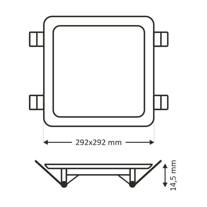 LED-Einbauleuchte SQUARE LED/24W/230V 4200K 29,2x29,2 cm weiß