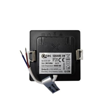 LED-Einbauleuchte SQUARE LED/3W/230V 4000K 9x9 cm schwarz