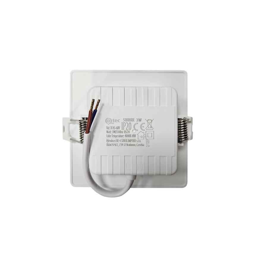 LED-Einbauleuchte SQUARE LED/3W/230V 4000K 9x9 cm weiß