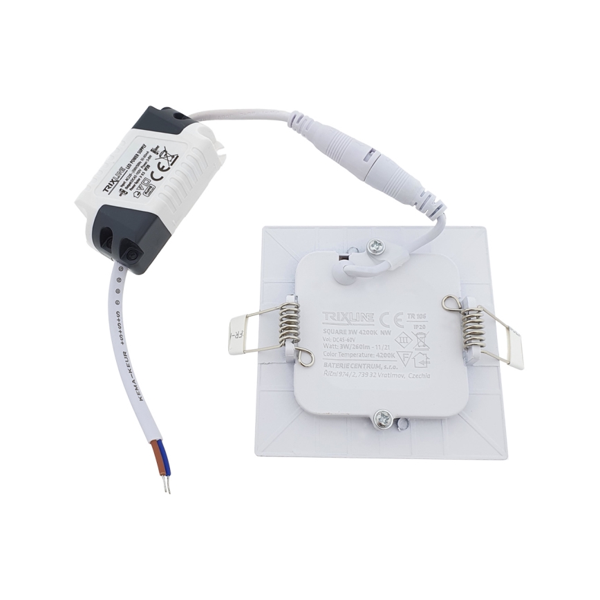 LED-Einbauleuchte SQUARE LED/3W/230V 4200K 8,3x8,3 cm weiß
