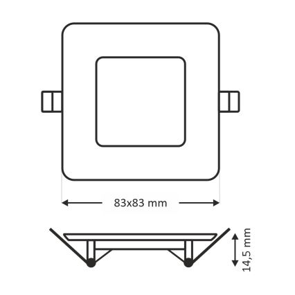 LED-Einbauleuchte SQUARE LED/3W/230V 4200K 8,3x8,3 cm weiß